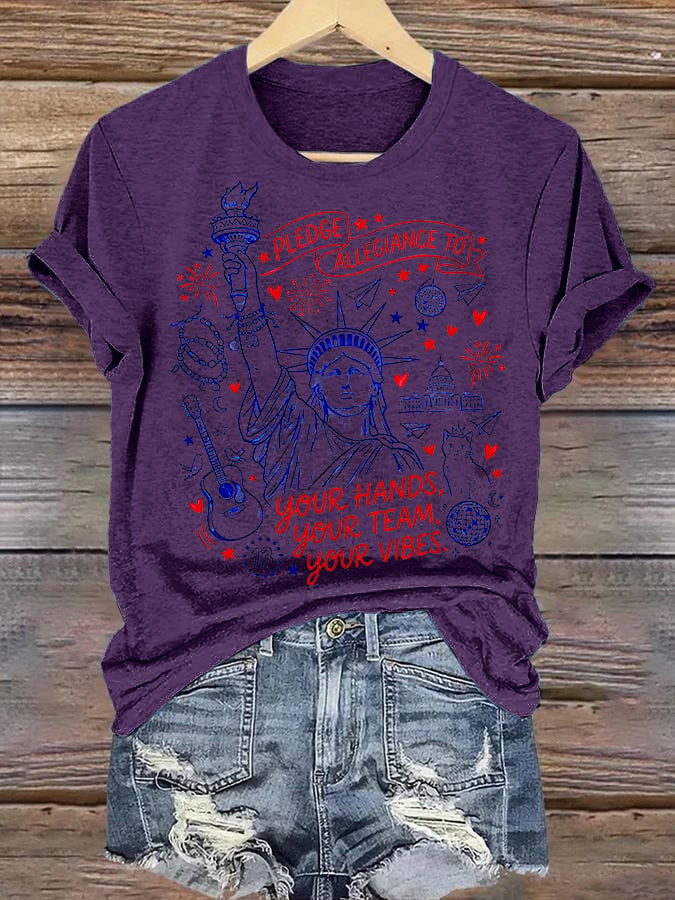 Women's Pledge Allegiance To Your Hands Your Team Your Vibes Shirt