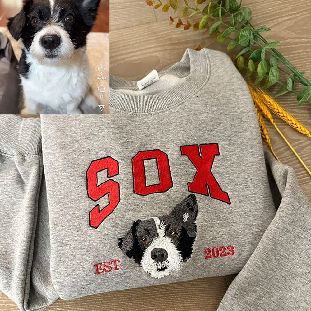 Personalized Pet Portrait Embroidered Sweatshirts