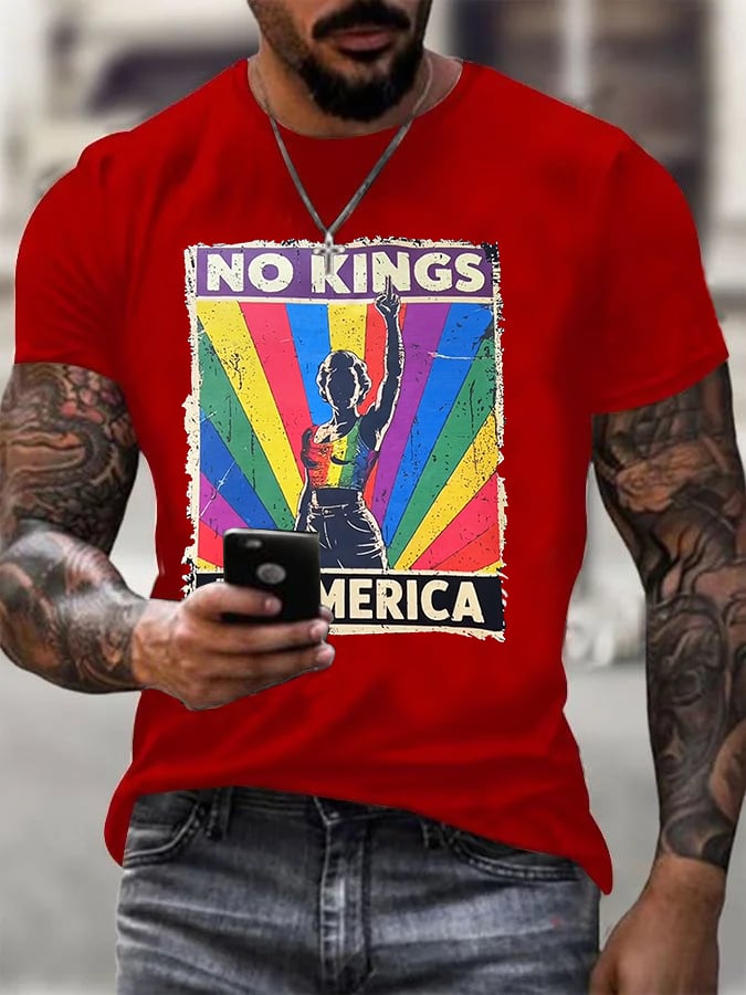 No Kings In America Print T-shirt