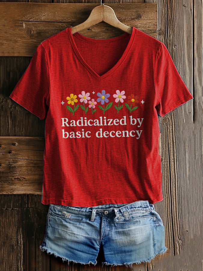 🔥Buy 3 Get 15% Off🔥Women's FDT Print V-Neck T-Shirt