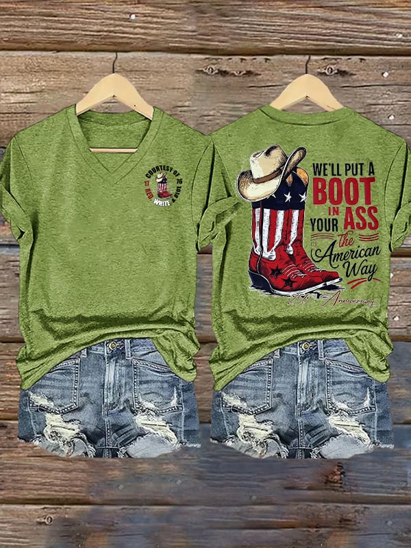 Women's WE'LL PUT A BOOT Print T-Shirt