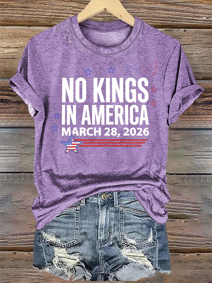 🔥Buy 3 Get 15% Off Women's NO KINGS IN AMERICA Print T-Shirt