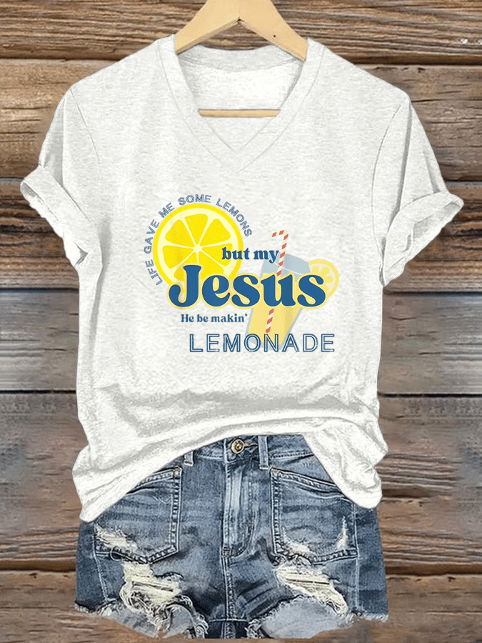 Women's Lemonade Faith V Neck T-shirt