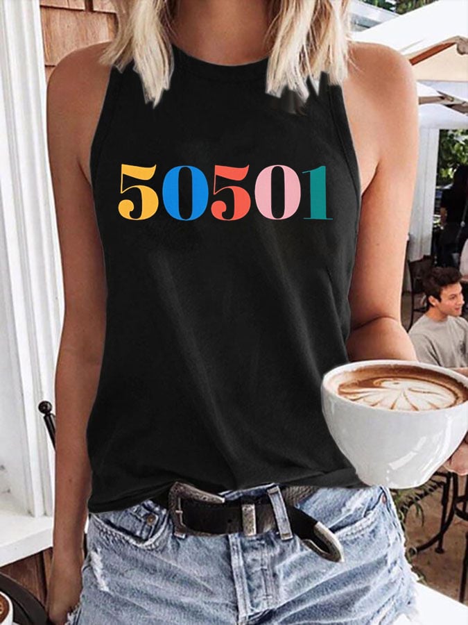 🔥Buy 3 Get 15% Off🔥Women's 50 Protests 50 States 1 Movement Print Crew Neck Tank Top