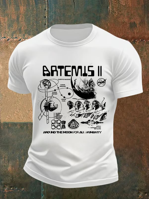 Men's Lunar Landing Character Print T-Shirt