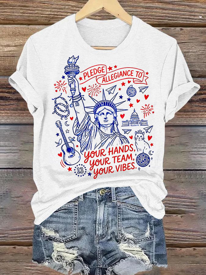 Women's Pledge Allegiance To Your Hands Your Team Your Vibes Shirt