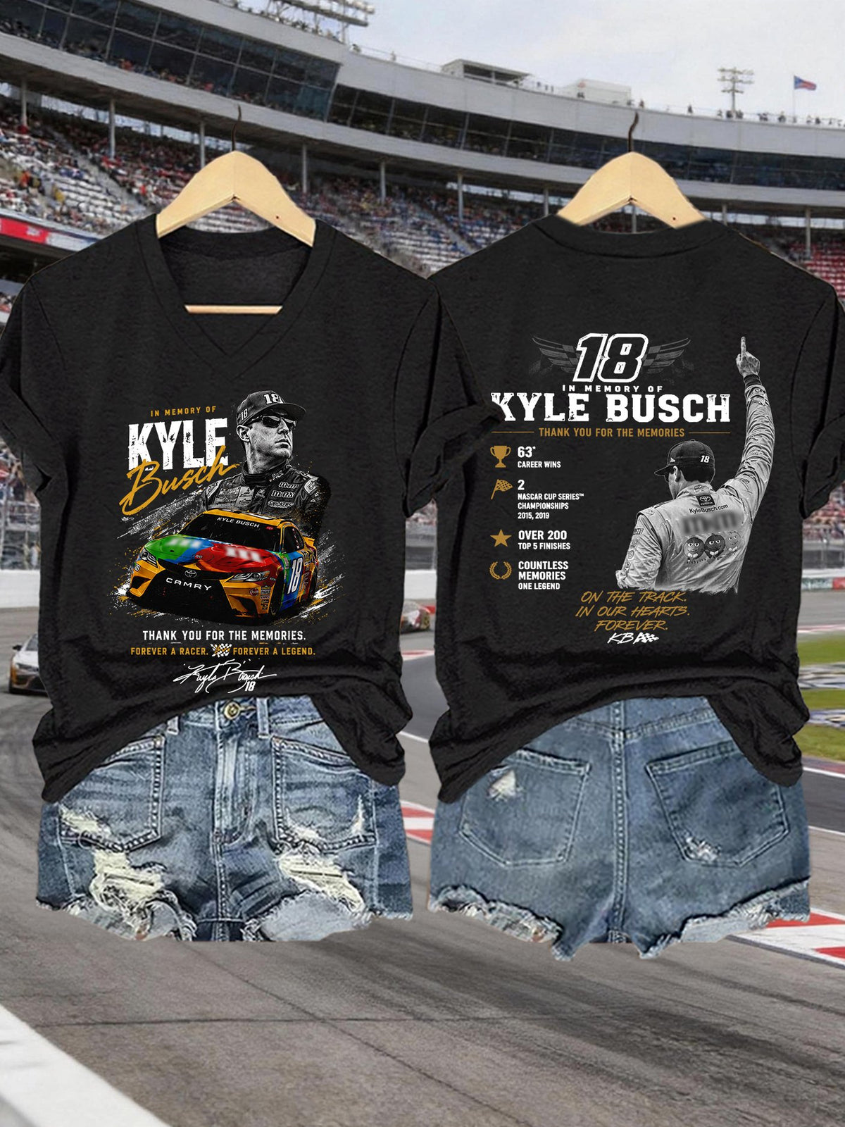 Women's Racing Legend Memorial Print Casual T-shirt