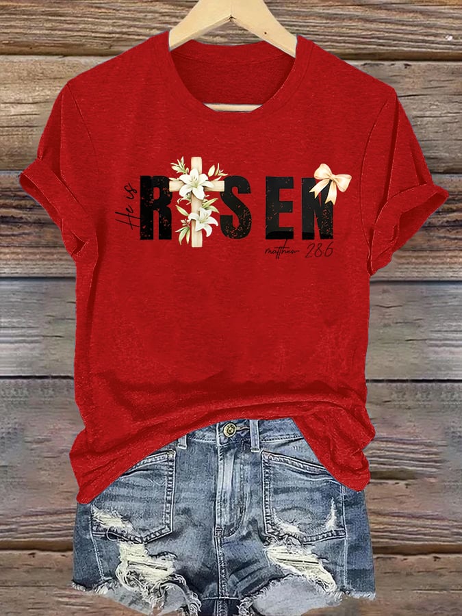 Women's He is Risen Print T-Shirt