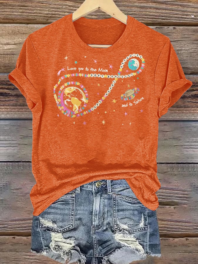 Women's Fun Planet Print T-Shirt