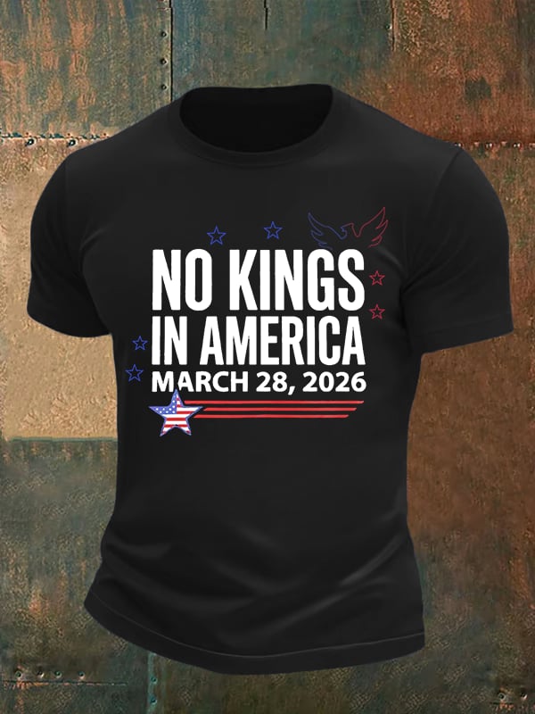 🔥Buy 3 Get 15% Off Men's NO KINGS IN AMERICA Print T-Shirt
