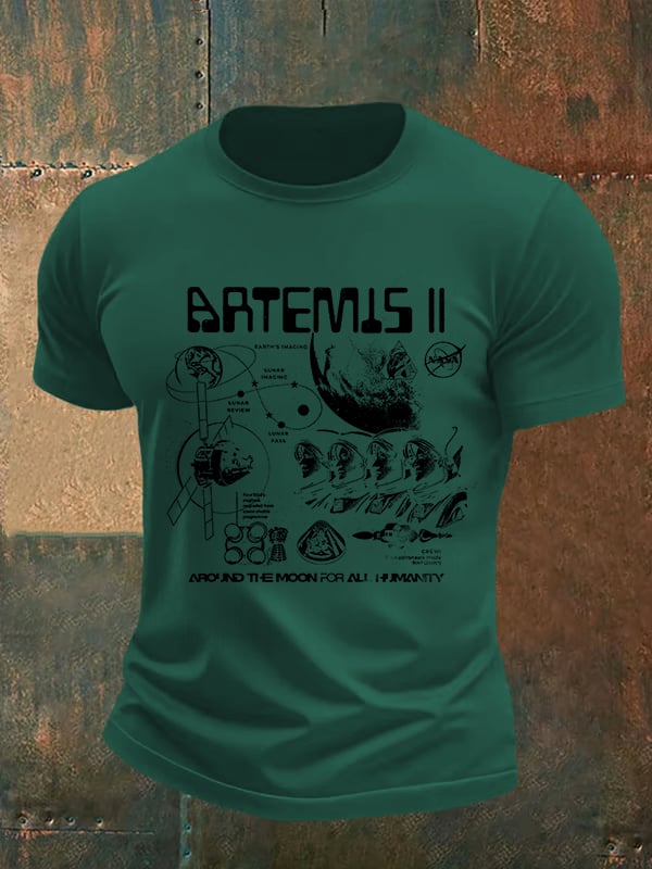 Men's Lunar Landing Character Print T-Shirt