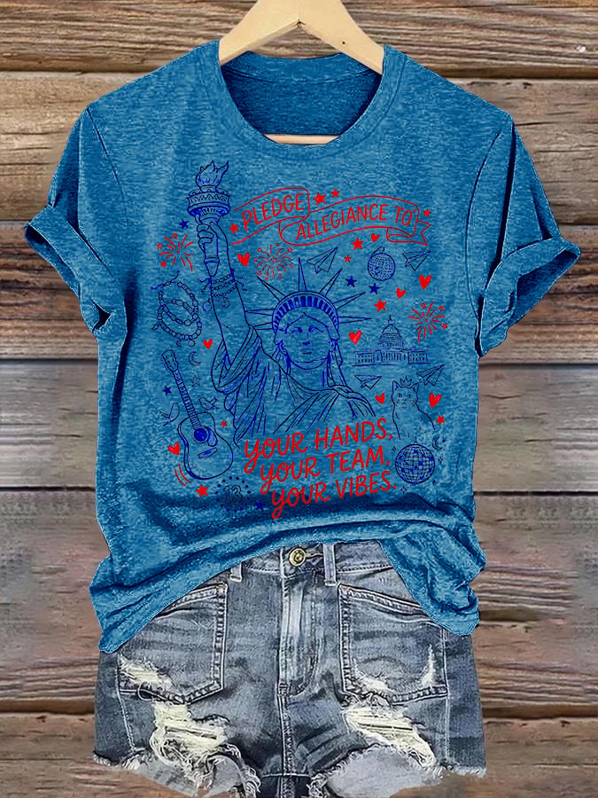 Women's Pledge Allegiance To Your Hands Your Team Your Vibes Shirt