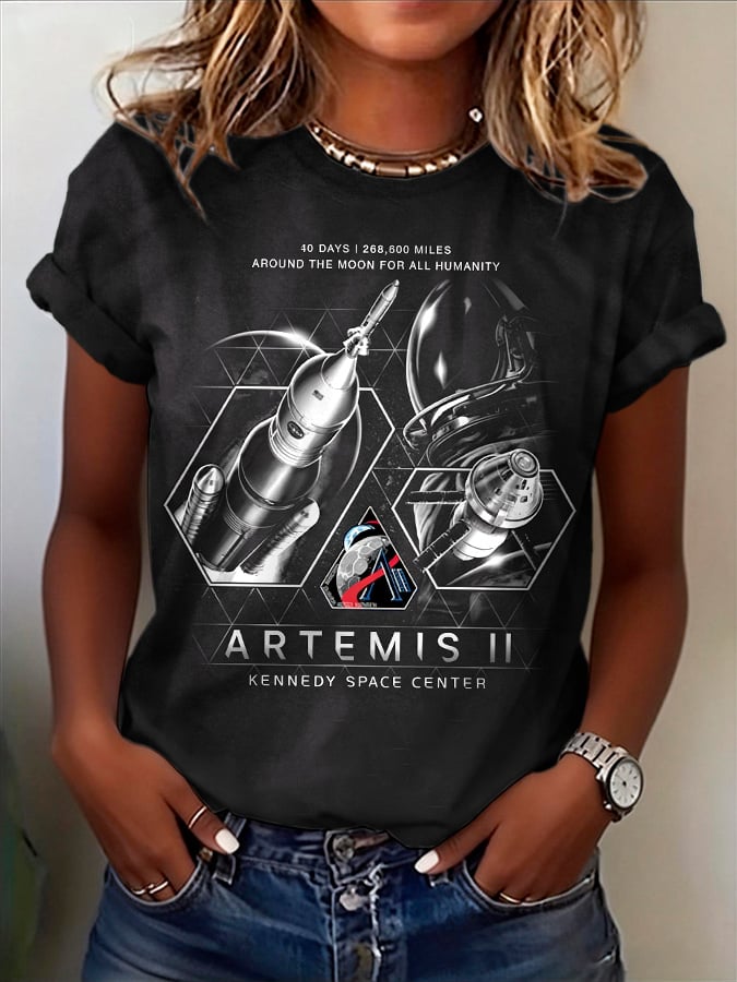 Women's Artemis II Print Casual T-Shirt