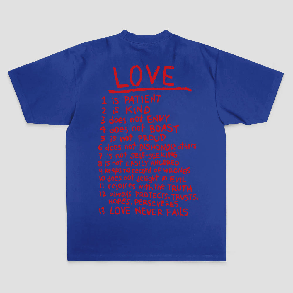 Love 1 Is Patient 2 Is Kind 3 Does Not Envy 4 Does Not Boast 5 Is Not Proud 6 Does Printed Women's T-shirt