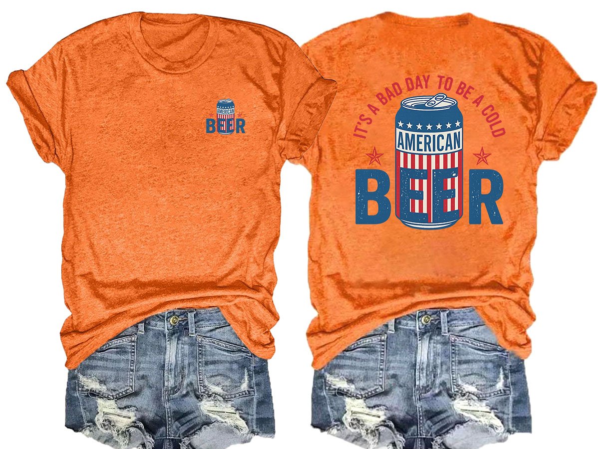 🔥Buy 3 Get 15% Off🔥It’s a Bad Day to Be a Cold Beer, Funny 4th of July Drinking Shirt