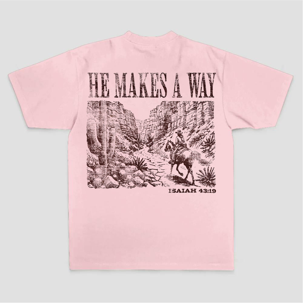 He Makes A Way Isaiah 43:19 Western Landscape Print Printed Women's T-shirt