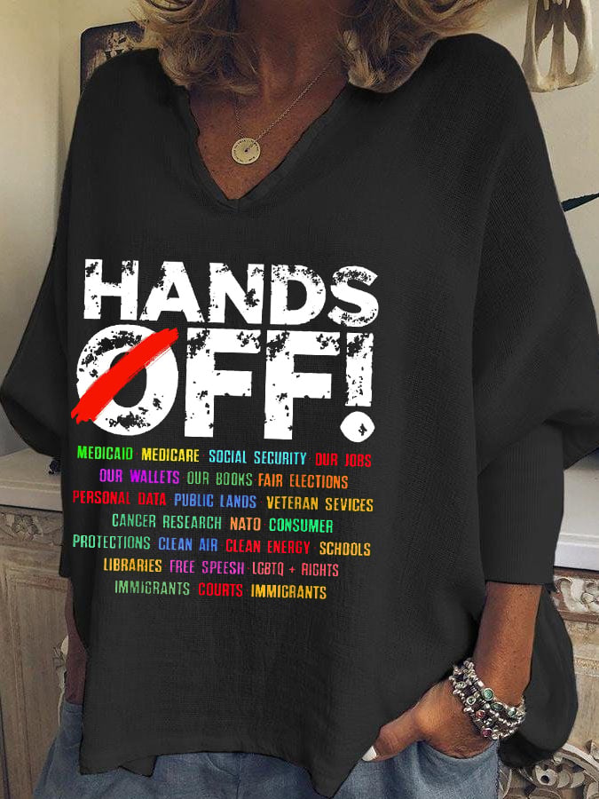 🔥Buy 3 Get 15% Off🔥Women's Hands Off Protest Print Top
