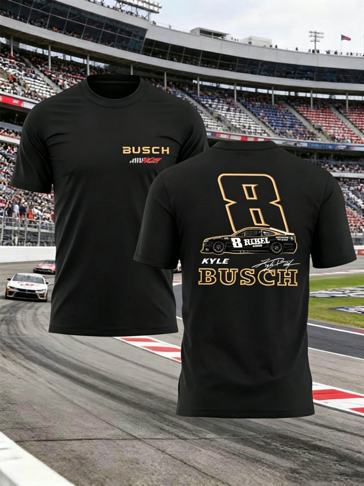 Men's Racing Casual Print Crew Neck T-Shirt