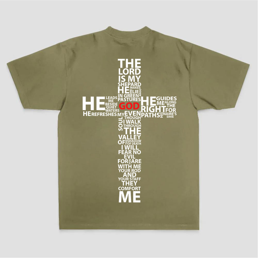 I Will Fear No Evil For You Are With Me Your Rod And Your Staff They Comfort Me God Printed Women's T-shirt