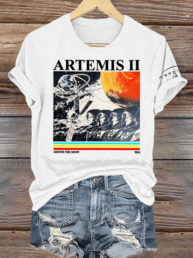 Women's Lunar Landing Character Print T-Shirt