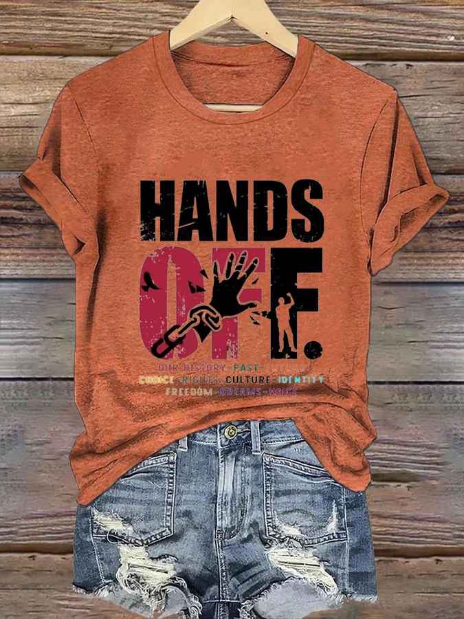 🔥Buy 3 Get 15% Off🔥Women's Hands Off Protest Print Casual T-Shirt