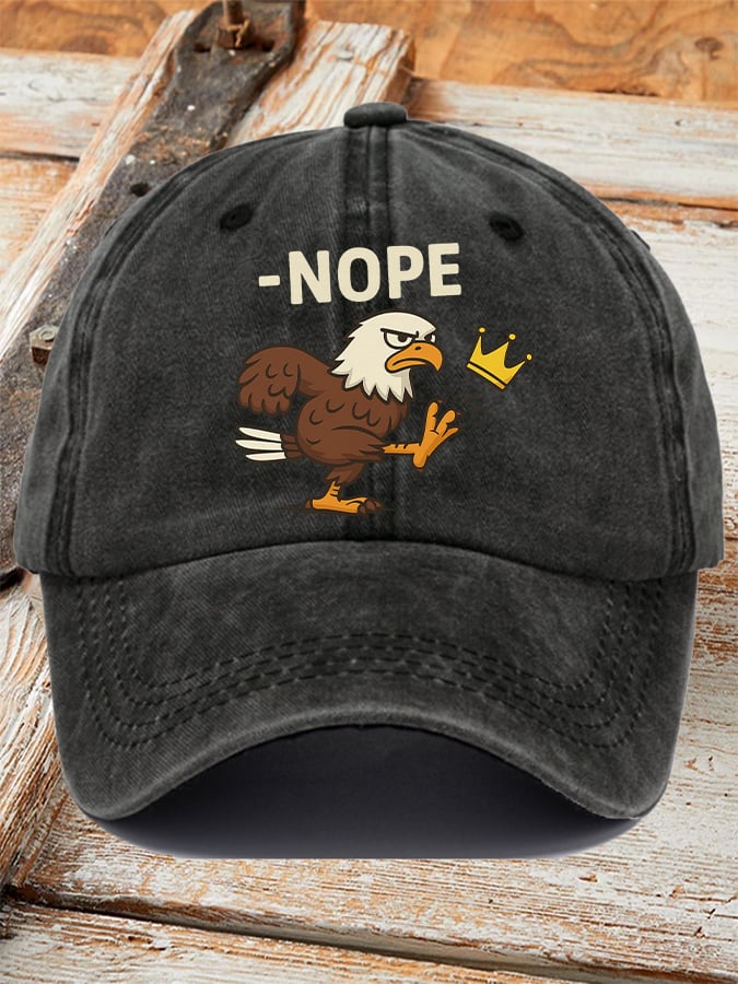 🔥Buy 3 Get 15% Off🔥Unisex Retro No Kings In America Eagle Crown Nope Print Baseball Cap