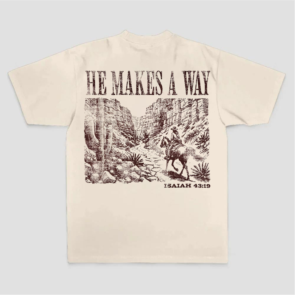 He Makes A Way Isaiah 43:19 Western Landscape Print Printed Women's T-shirt