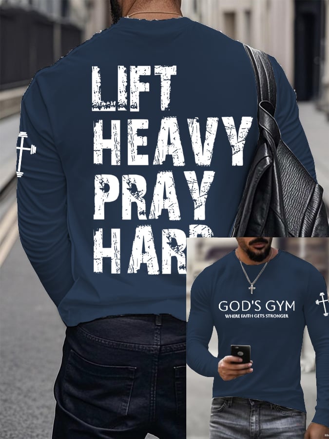 Men's Raven's Gym Faith Printed Long Sleeve Top