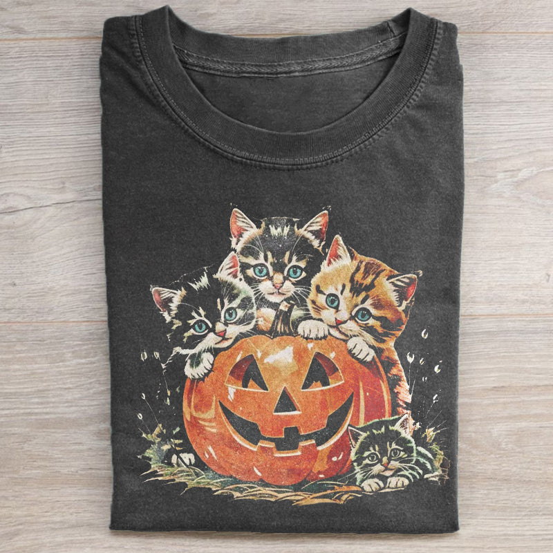 Vintage 90s Cat Halloween T-shirt