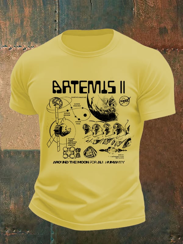 Men's Lunar Landing Character Print T-Shirt