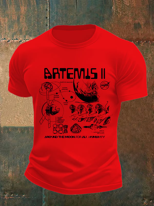 Men's Lunar Landing Character Print T-Shirt