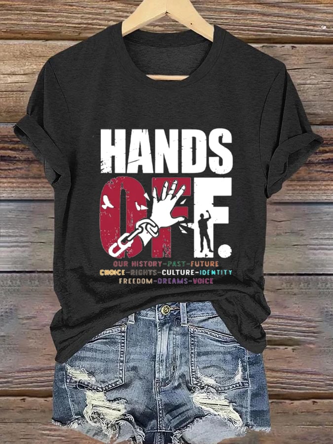 🔥Buy 3 Get 15% Off🔥Women's Hands Off Protest Print Casual T-Shirt