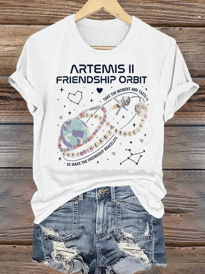 Women's Fun Planet Print T-Shirt