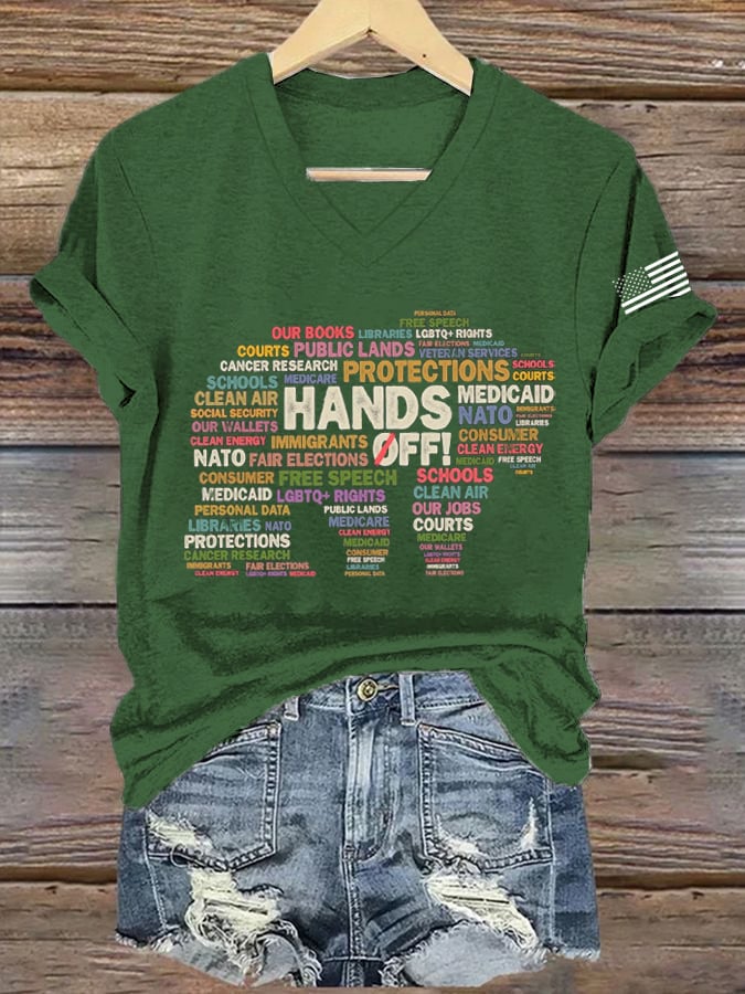 🔥Buy 3 Get 15% Off🔥Women's FDT “Hands Off ” Print Casual T-Shirt