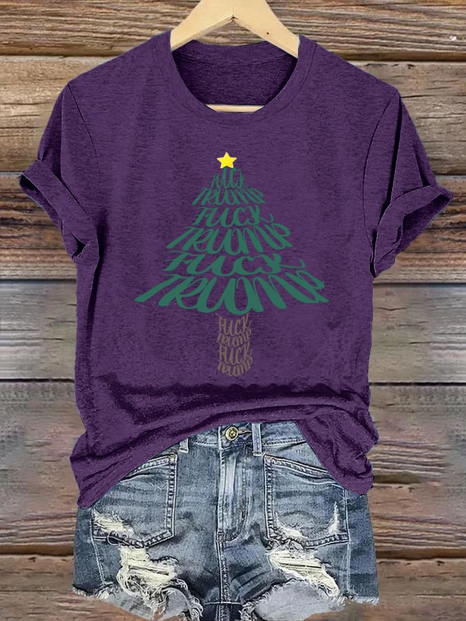 🔥Buy 3 Get 15% Off🔥Women's Funny Christmas Tree With fdt T-Shirt