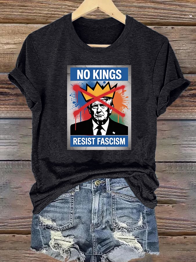 Women's NO KINGS RESIST FASCISM T-shirt