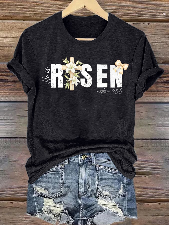Women's He is Risen Print T-Shirt