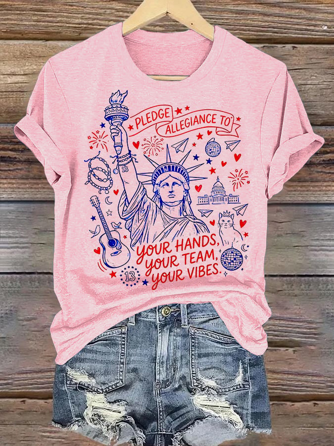 Women's Pledge Allegiance To Your Hands Your Team Your Vibes Shirt