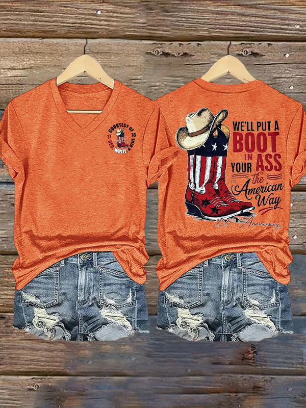Women's WE'LL PUT A BOOT Print T-Shirt