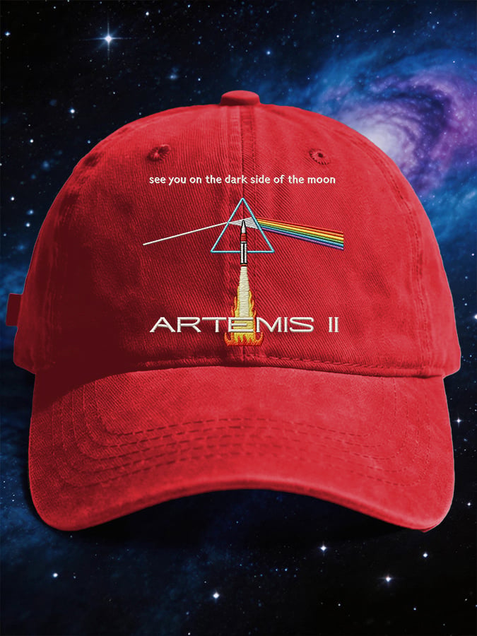 Retro Artemis II See You On The Dark Side Of The Moon Print Baseball Cap