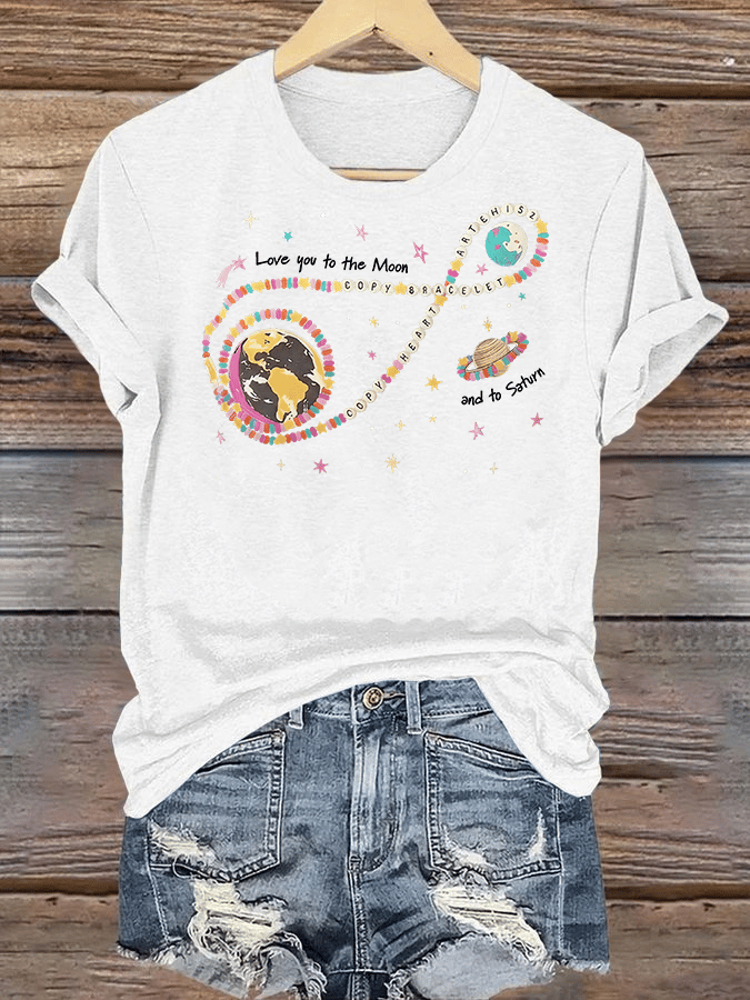 Women's Fun Planet Print T-Shirt