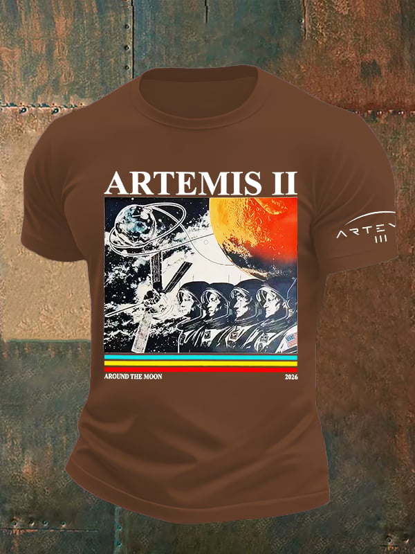 Men's Lunar Landing Character Print T-Shirt