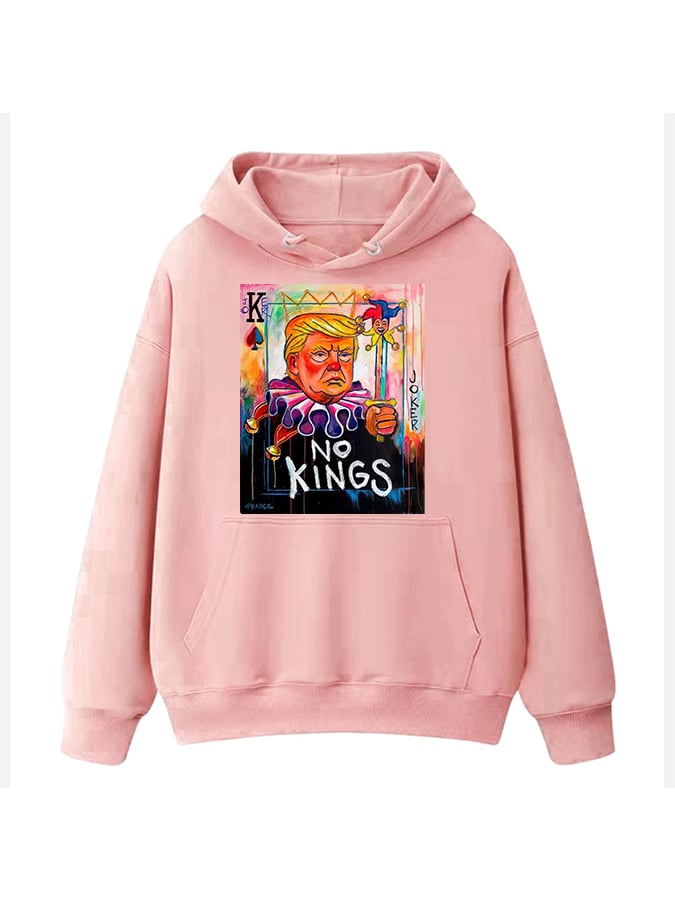 Unisex No Kings In America Print Casual Hoodie