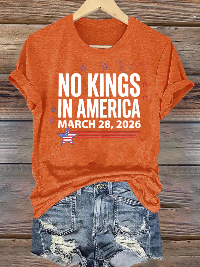 🔥Buy 3 Get 15% Off Women's NO KINGS IN AMERICA Print T-Shirt