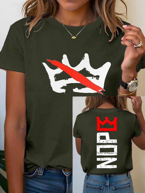 🔥Buy 3 Get 15% Off Women's America has no kings Printed Casual T-Shirt