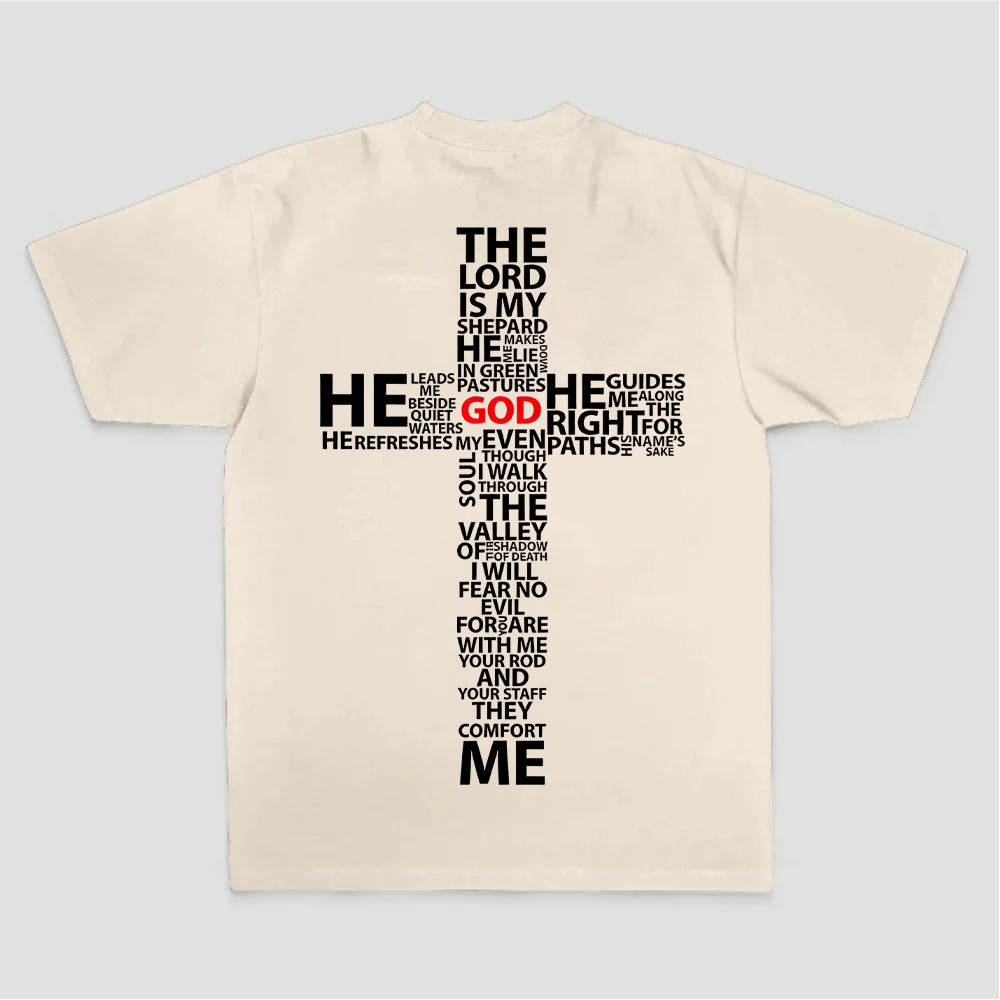 I Will Fear No Evil For You Are With Me Your Rod And Your Staff They Comfort Me God Printed Women's T-shirt
