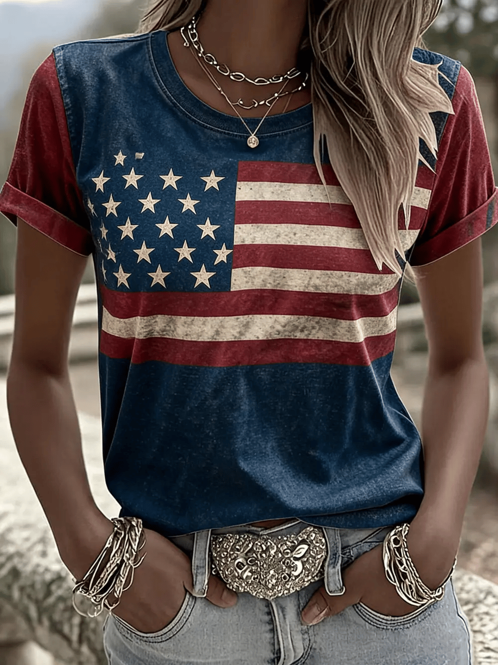 Women's Independence Day We The People 1776-2026 Print T-Shirt