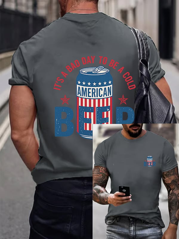 🔥Buy 3 Get 15% Off🔥It’s a Bad Day to Be a Cold Beer, Funny 4th of July Drinking Shirt
