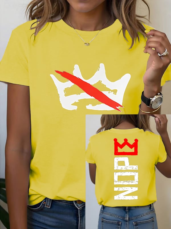 🔥Buy 3 Get 15% Off Women's America has no kings Printed Casual T-Shirt