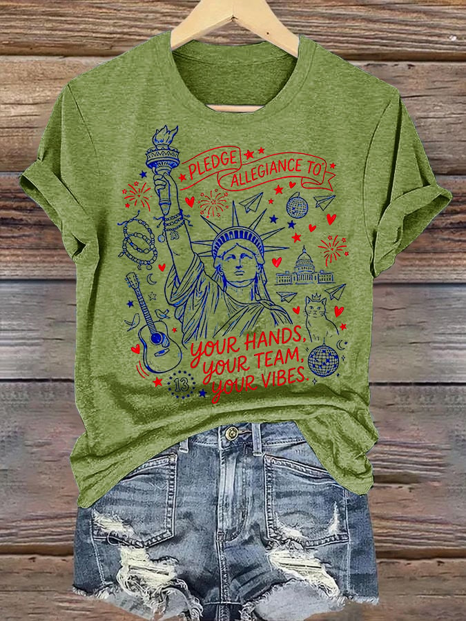 Women's Pledge Allegiance To Your Hands Your Team Your Vibes Shirt
